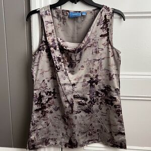 Simply Vera Vera Wang Gray & Purple Asymmetrical Lightweight Sleeveless Blouse S